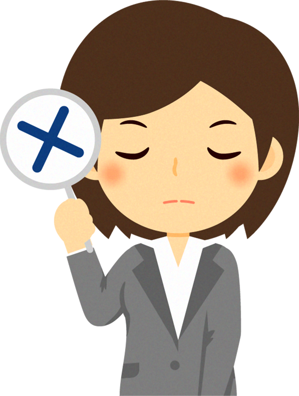 女性営業職のイラスト/間違いです