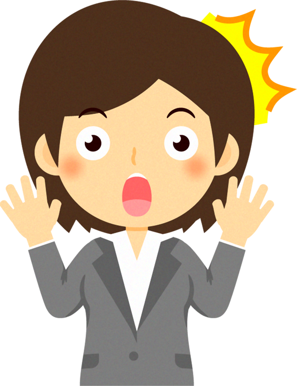 女性営業職のイラスト/凄く驚いた