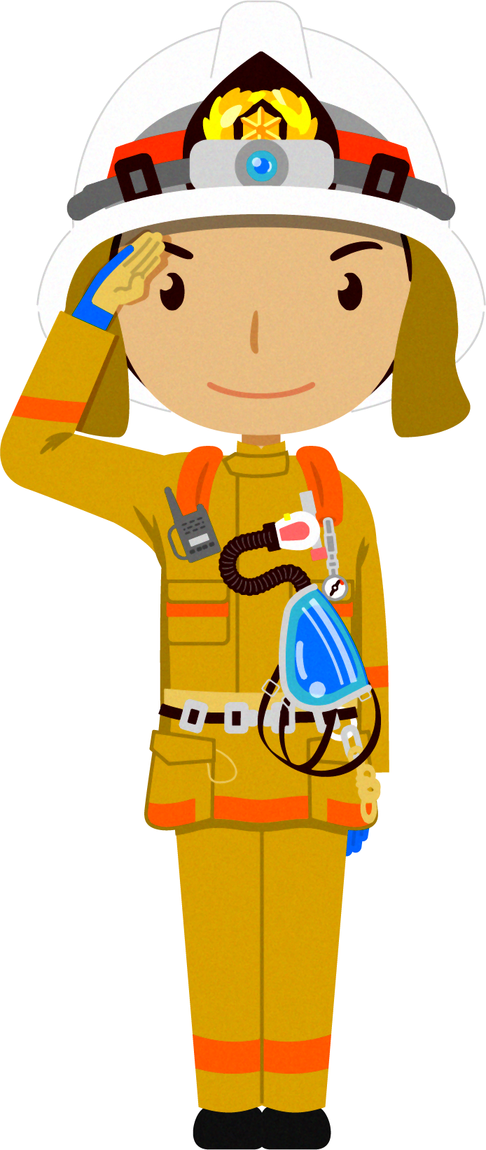 消防士のイラスト/防火服