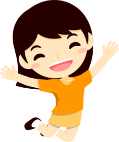 ジャンプする人々のイラスト_女の子