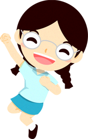 ジャンプする人々のイラスト_女の子2