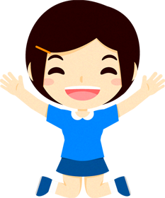 ジャンプする人々のイラスト_女の子3