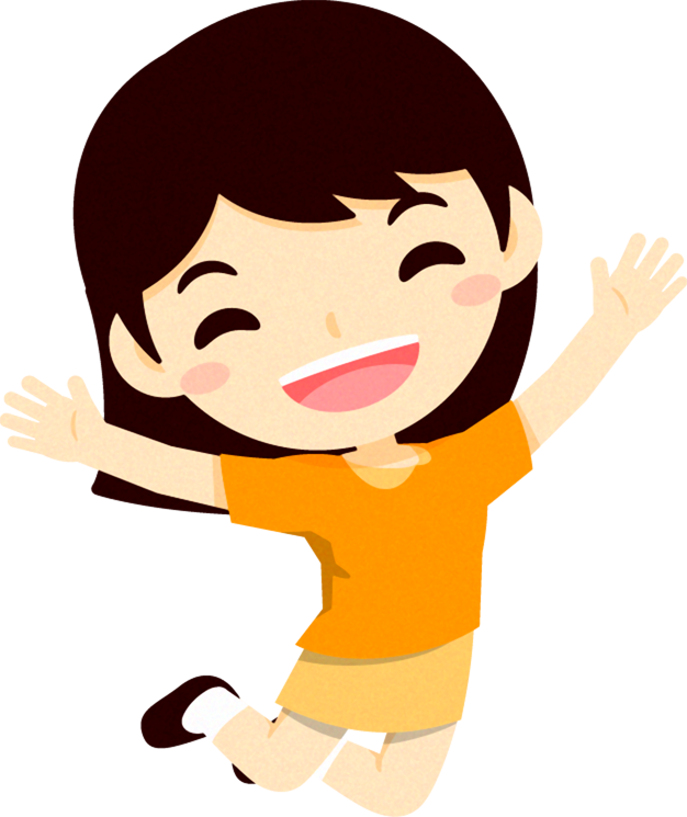 ジャンプする人々のイラスト_女の子