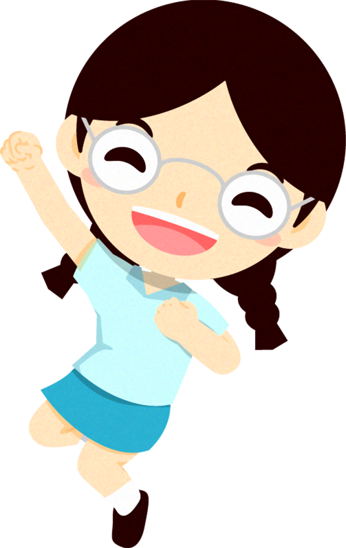 ジャンプする人々のイラスト_女の子2