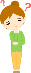 人の仕草イラスト_女性_考える