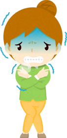 人の仕草イラスト_女性_凍える