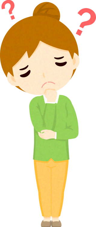 人の仕草イラスト_女性_考える