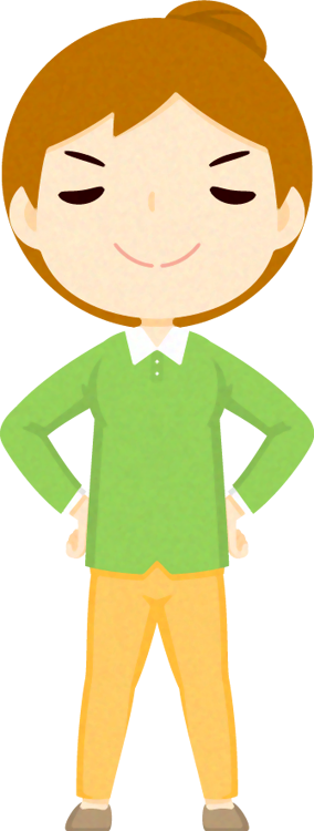 人の仕草イラスト_女性_誇らしげ