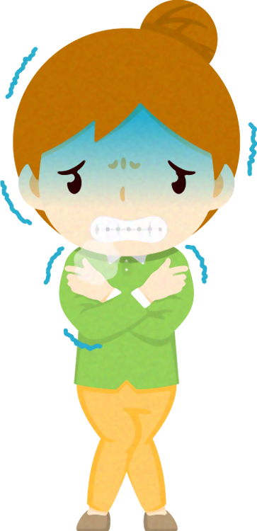 人の仕草イラスト_女性_凍える