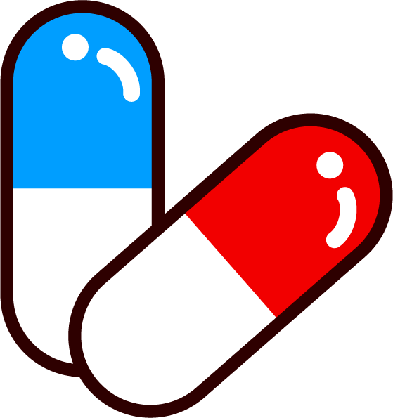 飲み薬のイラスト/カプセル2個