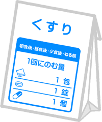 閉じた薬袋のイラスト