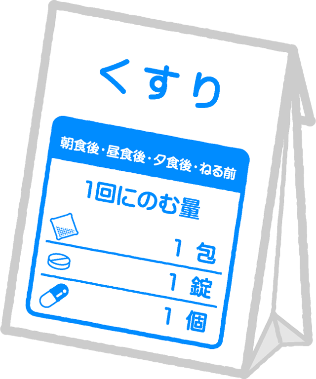 閉じた薬袋のイラスト