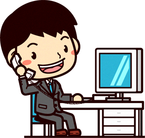 電話対応するビジネスマンのイラスト