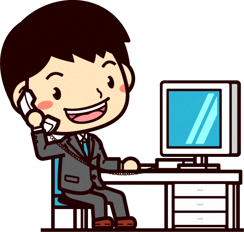 ビジネスマンのイラスト/電話対応