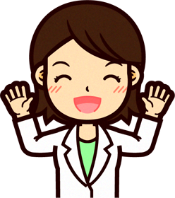 女性の栄養士イラスト/両手をあげる2