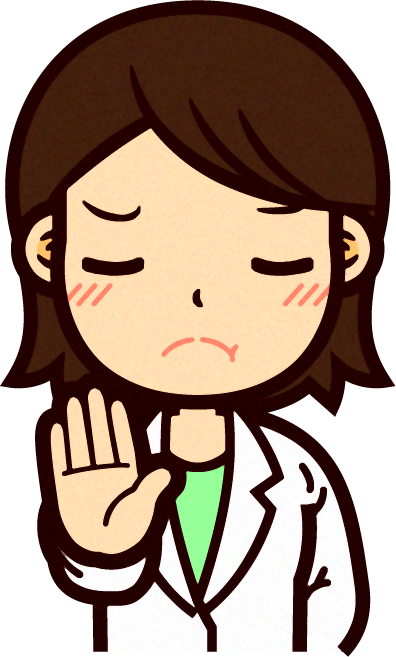 女性の栄養士イラスト/拒絶する