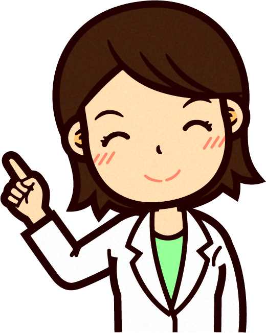 女性の栄養士イラスト/斜め上を指さす