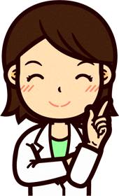 女性の栄養士イラストポイントを指摘する