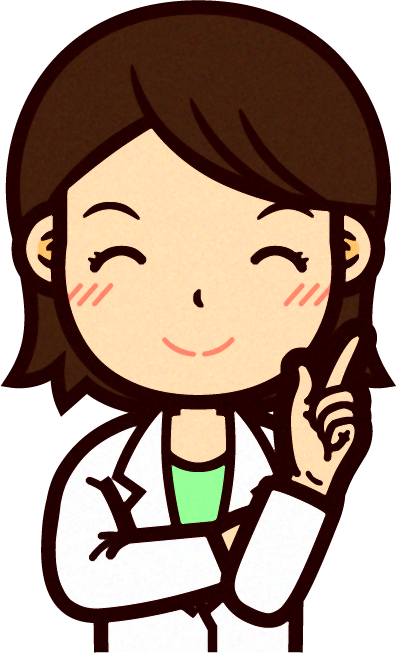 女性の栄養士イラストポイントを指摘する2