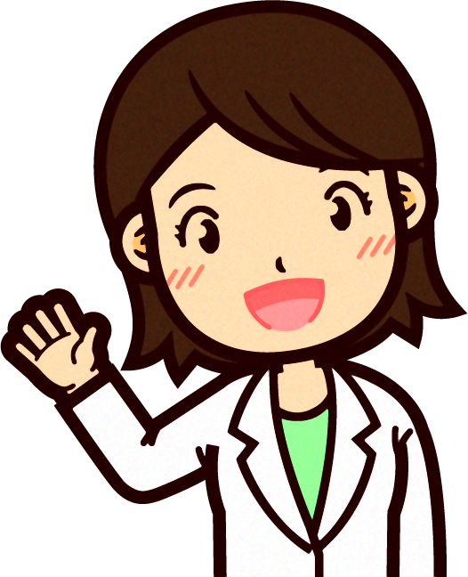 女性の栄養士イラスト/手を振る