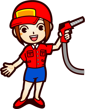 女性ガソリンスタンドのスタッフイラスト