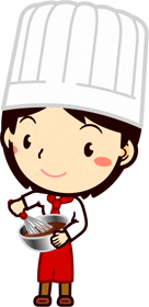 パティシエールのイラスト/チョコを混ぜる