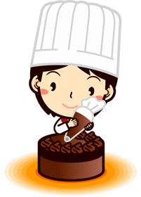 パティシエールのイラスト/チョコをデコレーション