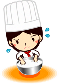 パティシエールのイラスト/捏ねる