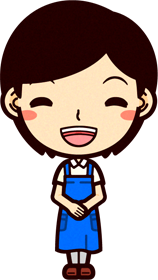 女性ショップ店員イラスト/笑顔で応対