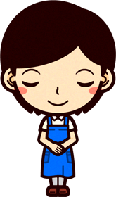 女性ショップ店員イラスト/お辞儀をする