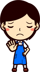 女性ショップ店員イラスト/お待ちください