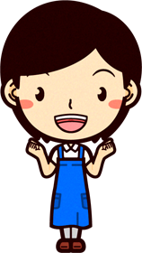 女性ショップ店員イラスト/両手でガッツポーズ