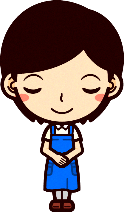 女性ショップ店員イラスト/お辞儀をする