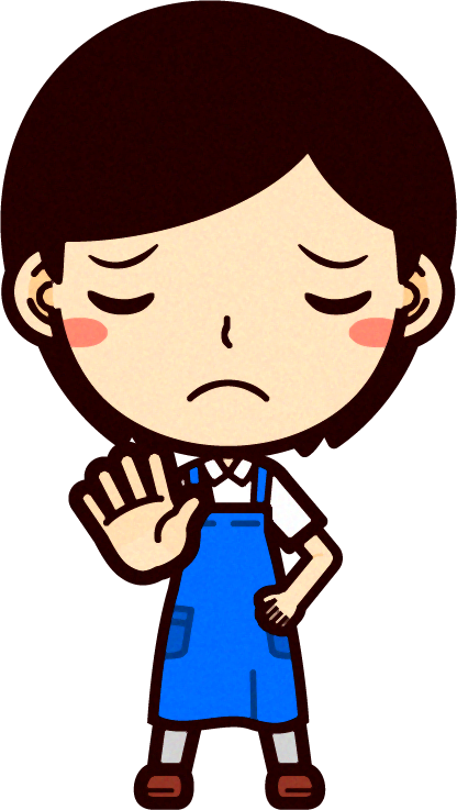 女性ショップ店員イラスト/お待ちください