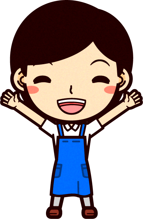 女性ショップ店員イラスト/手を広げる