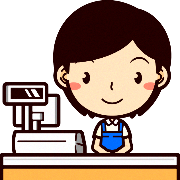 女性ショップ店員イラスト/レジにいる