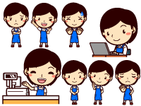 女性ショップ店員イラスト