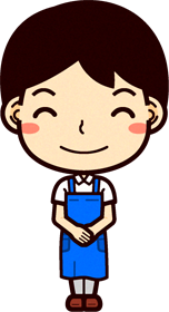 男性ショップ店員イラスト/笑顔で応対