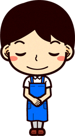 男性ショップ店員イラスト/お辞儀をする