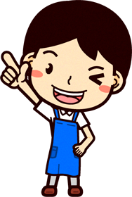 男性ショップ店員イラスト/ポイントです