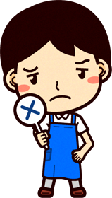 男性ショップ店員イラスト/間違いです