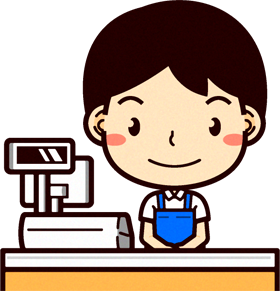男性ショップ店員イラスト/レジ