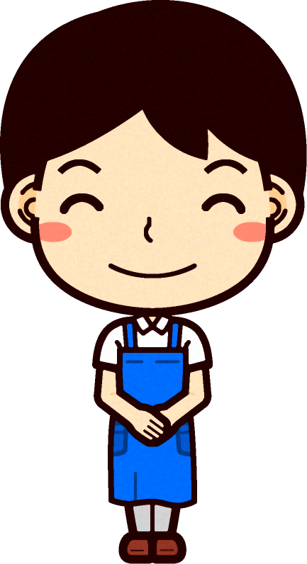男性ショップ店員イラスト/笑顔で応対