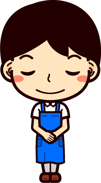 男性ショップ店員イラスト/お辞儀をする