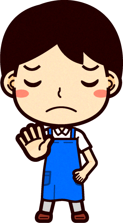 男性ショップ店員イラスト/お待ちください