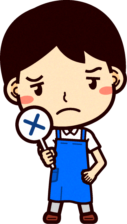 男性ショップ店員イラスト/間違いです