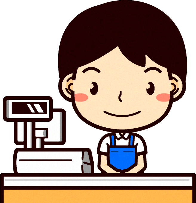 男性ショップ店員イラスト/レジ