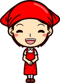 女性スーパーマーケットの店員イラスト/ほほ笑む