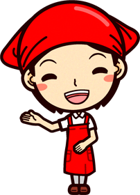 女性スーパーマーケットの店員イラスト/案内する