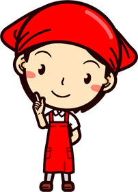 女性スーパーマーケットの店員イラスト/ポイントです